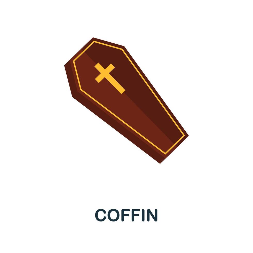 Coffin icon. Simple element from halloween collection. Creative Coffin icon for web design, templates, infographics and more vector