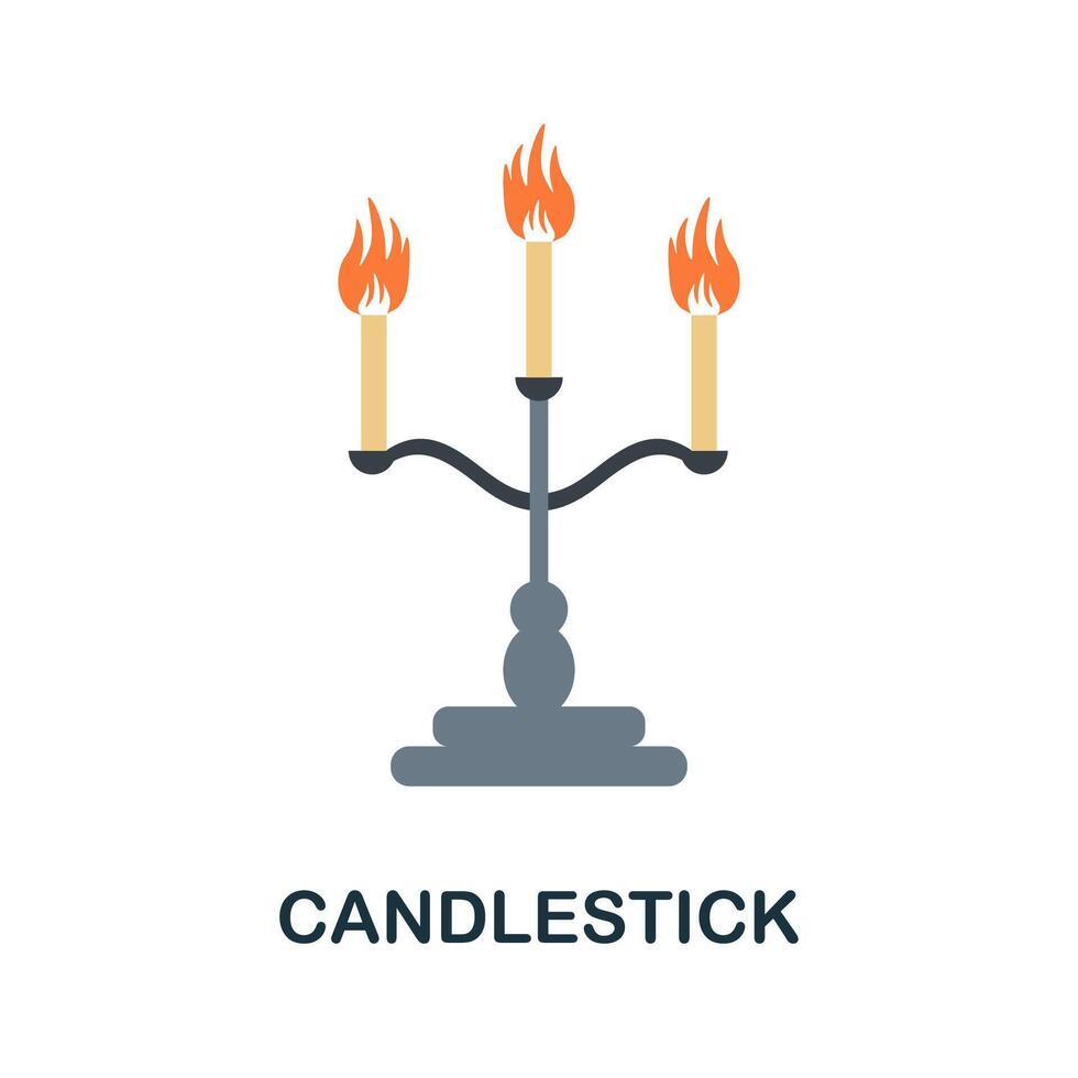 Candlestick icon. Simple element from halloween collection. Creative Candlestick icon for web design, templates, infographics and more vector