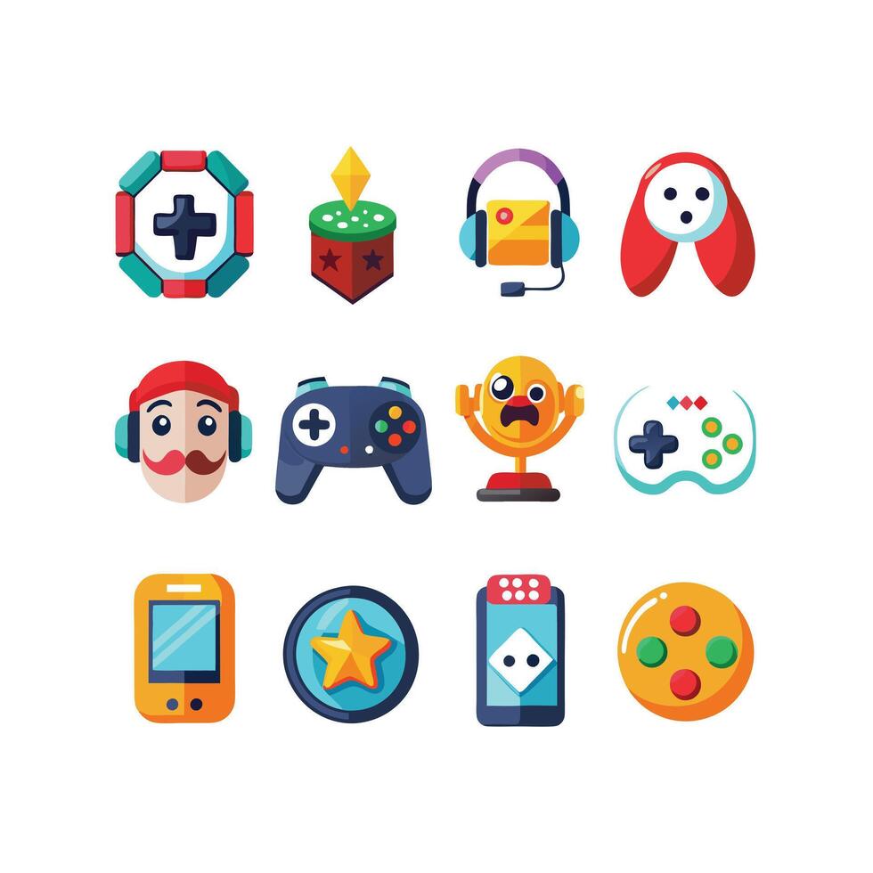 Gaming Icon Set Illustration vector