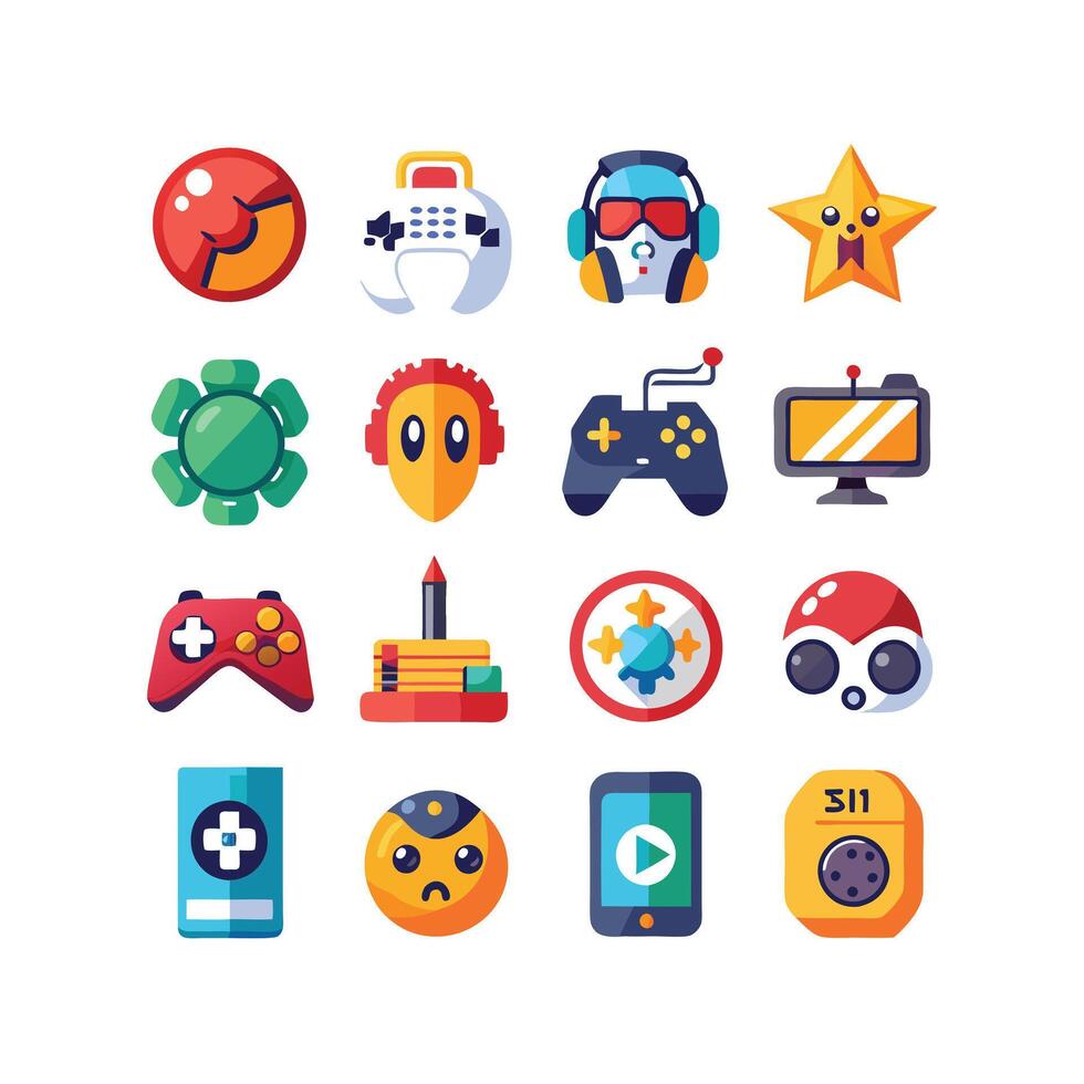Gaming Icon Set Illustration vector