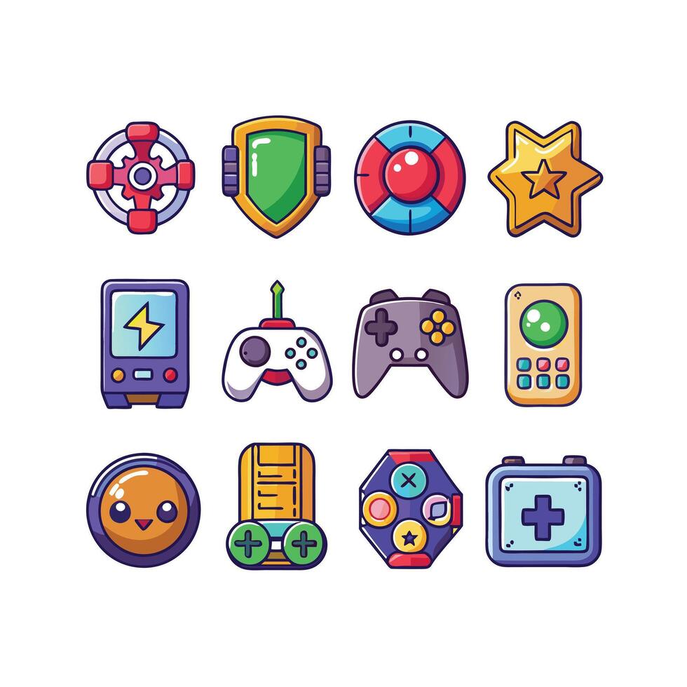 Gaming Icon Set Illustration vector