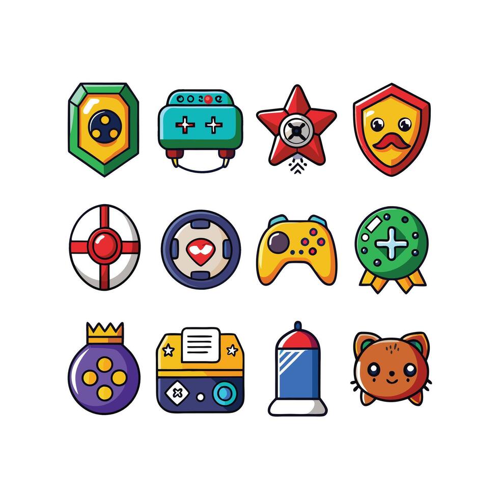 Gaming Icon Set Illustration vector