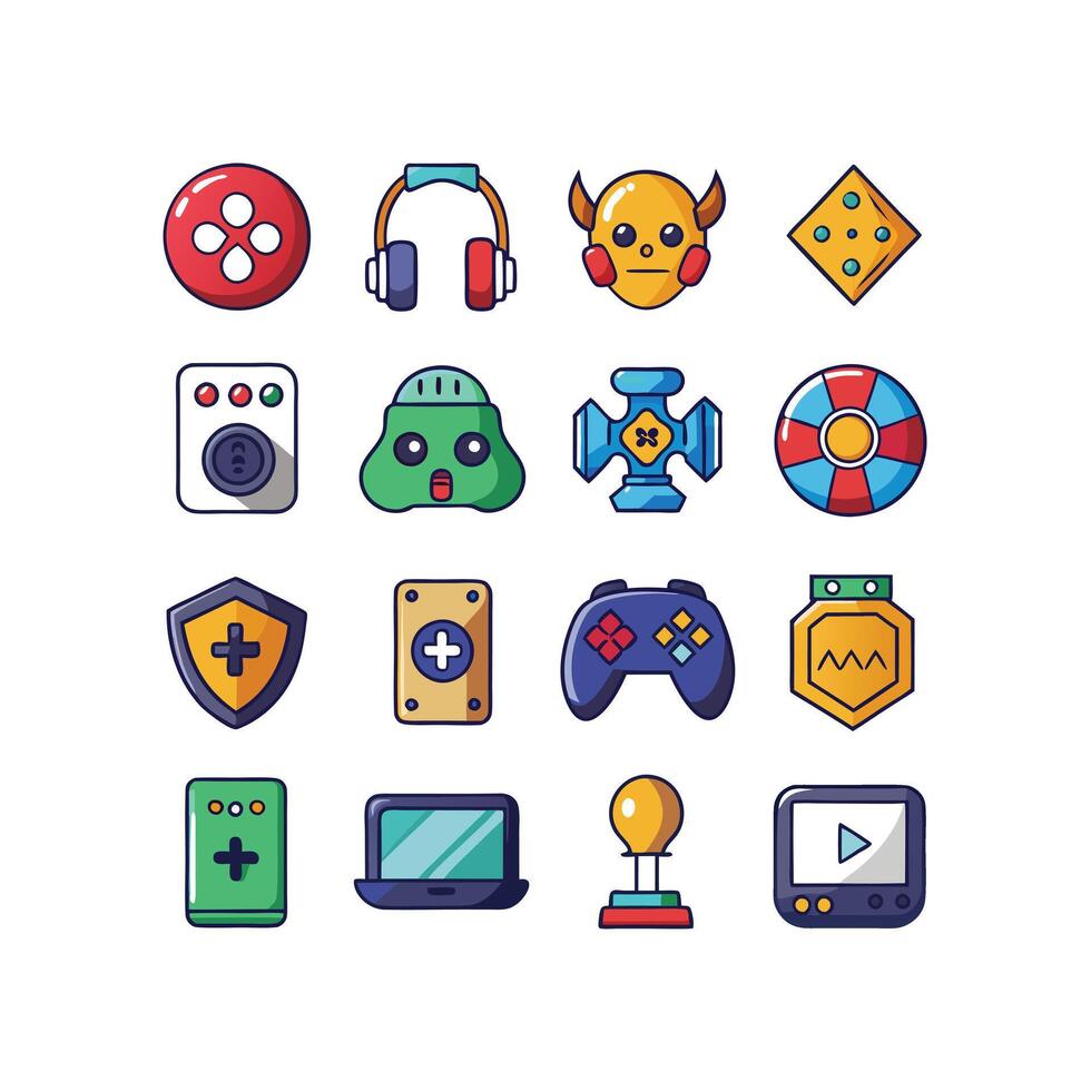 Gaming Icon Set Illustration vector