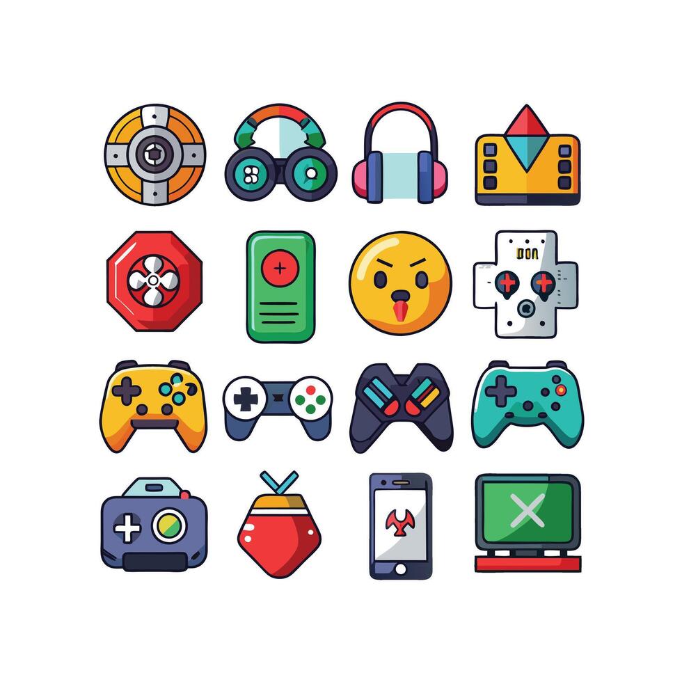 Gaming Icon Set Illustration vector