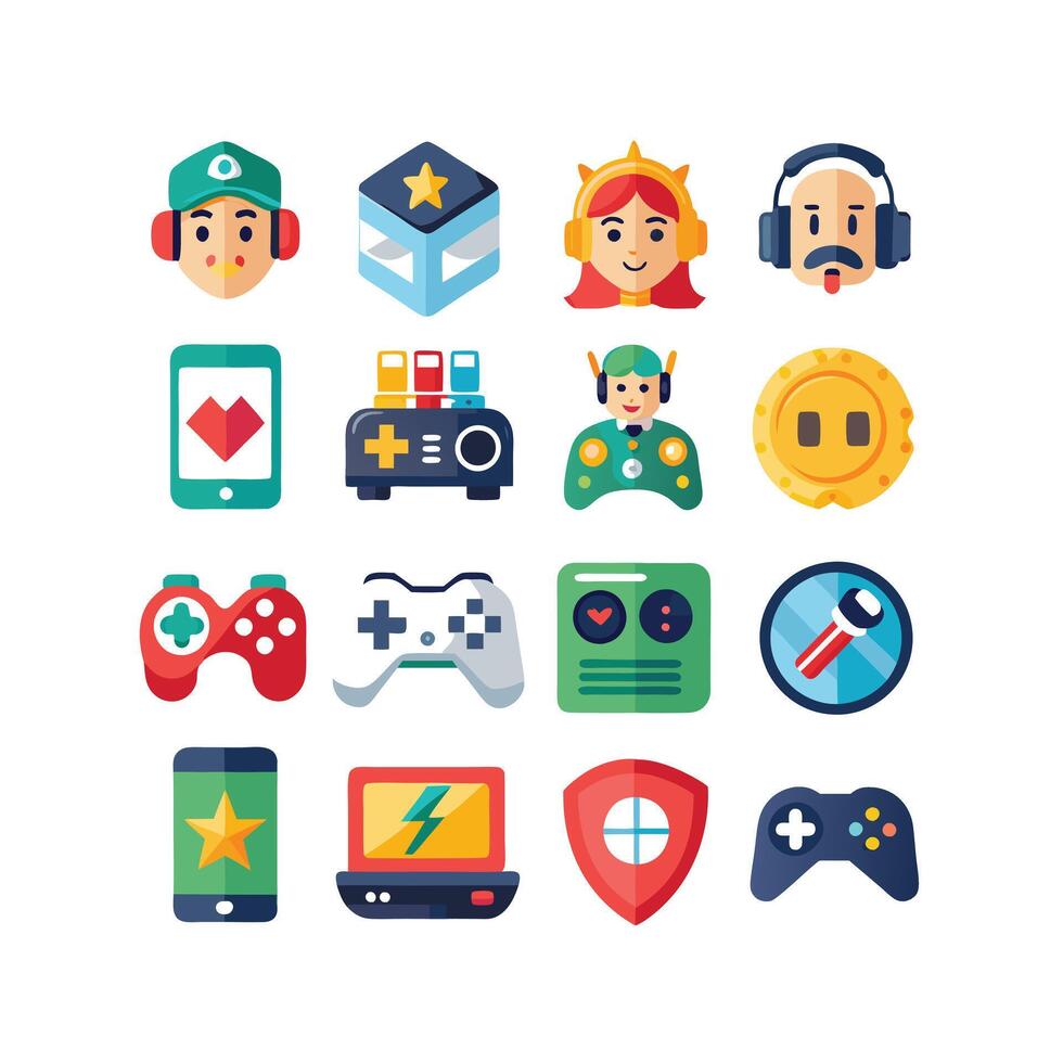 Gaming Icon Set Illustration vector