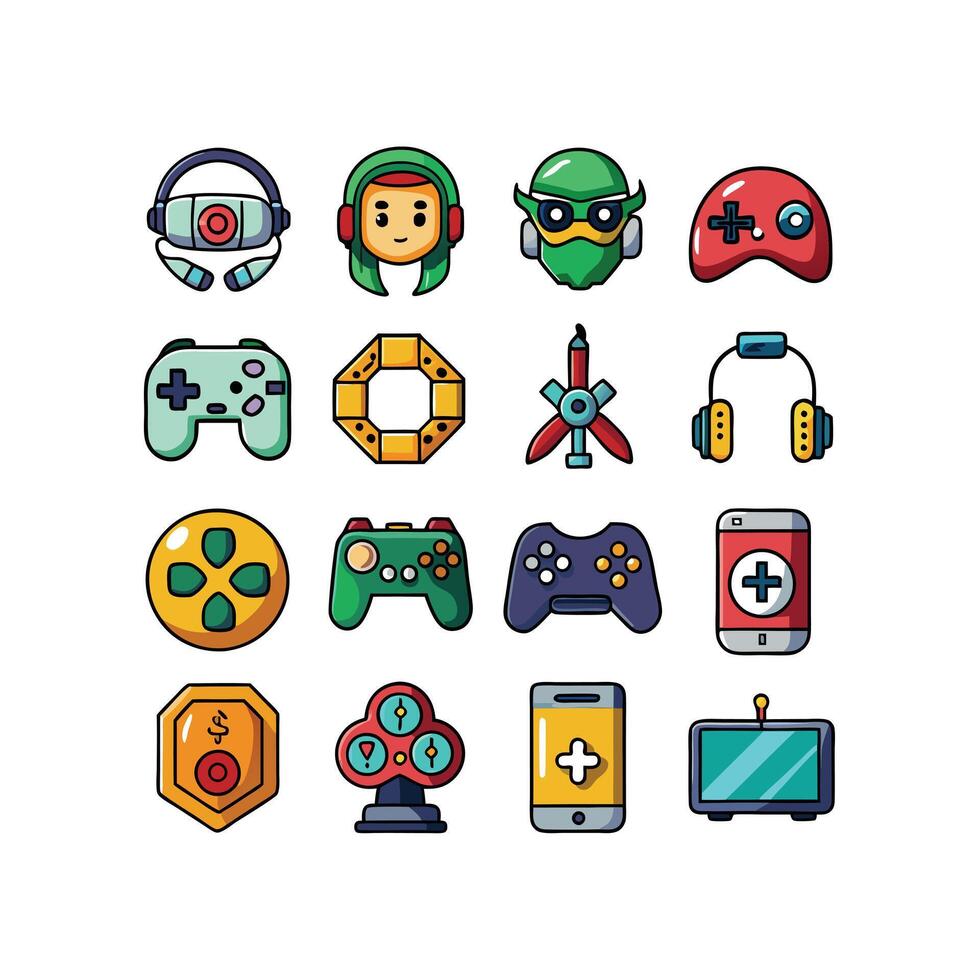 Gaming Icon Set Illustration vector