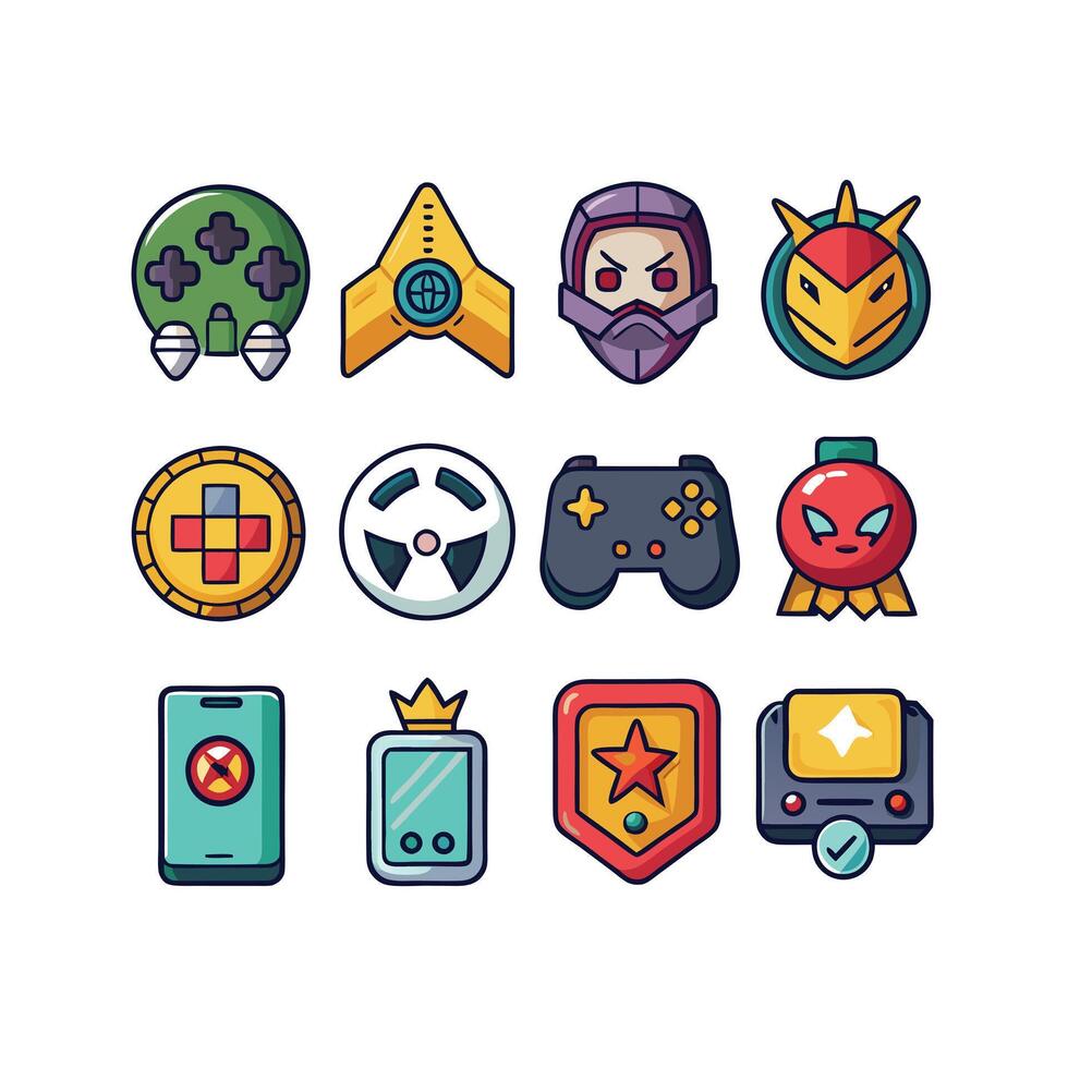 Gaming Icon Set Illustration vector