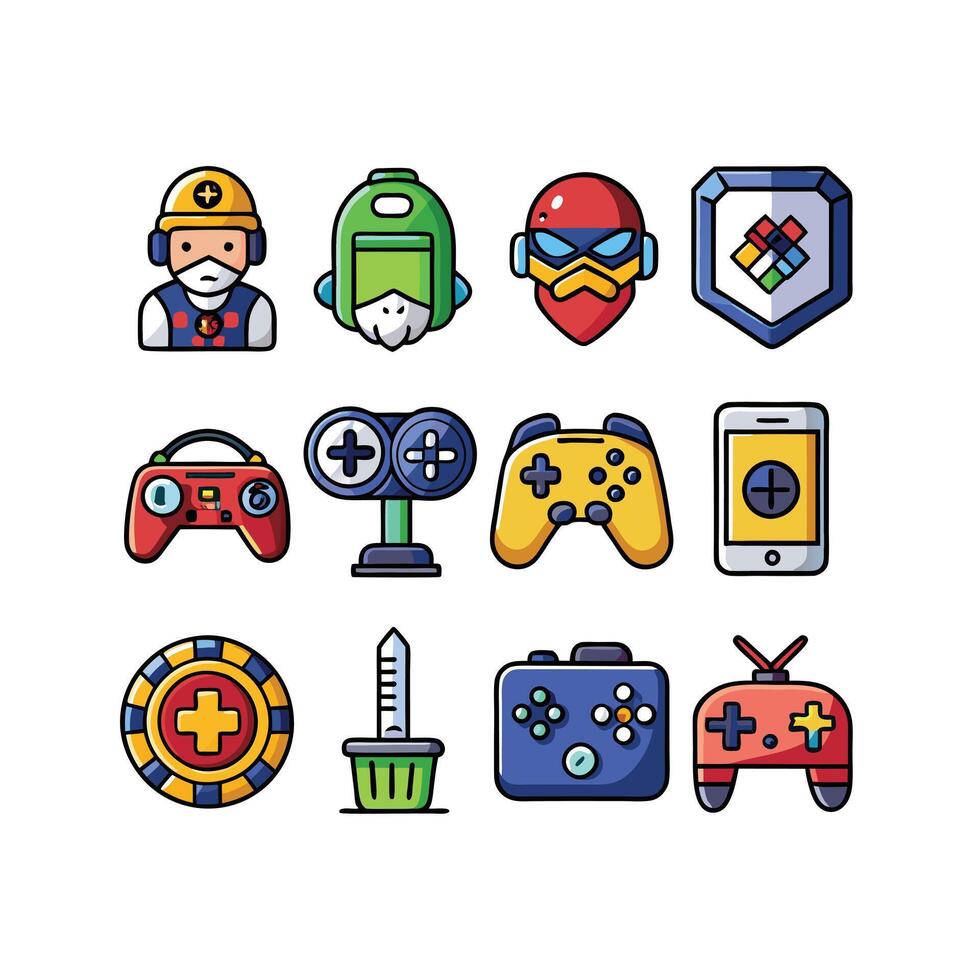 Gaming Icon Set Illustration vector