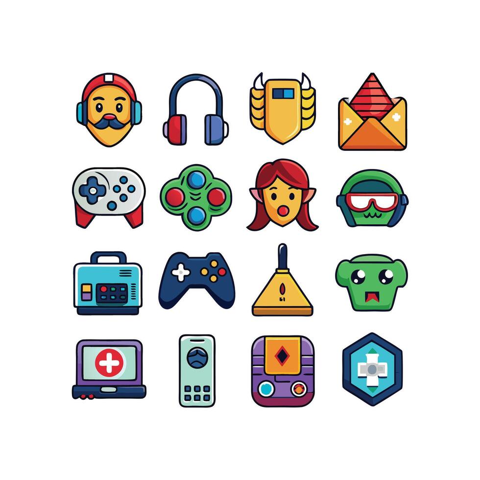 Gaming Icon Set Illustration vector