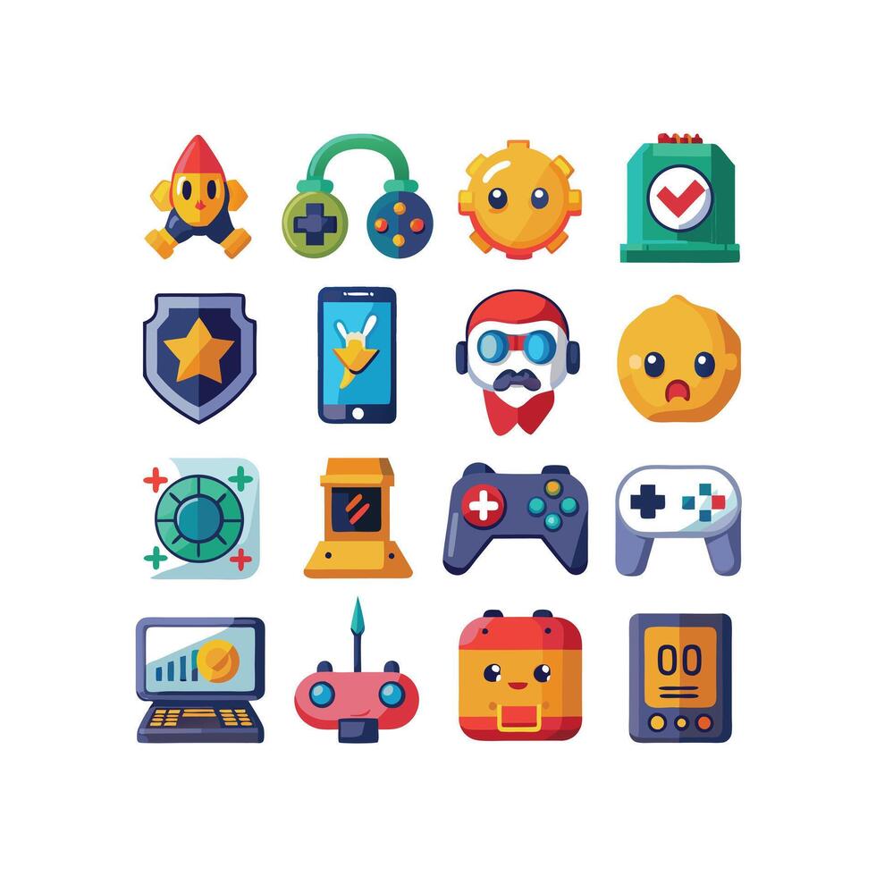 Gaming Icon Set Illustration vector