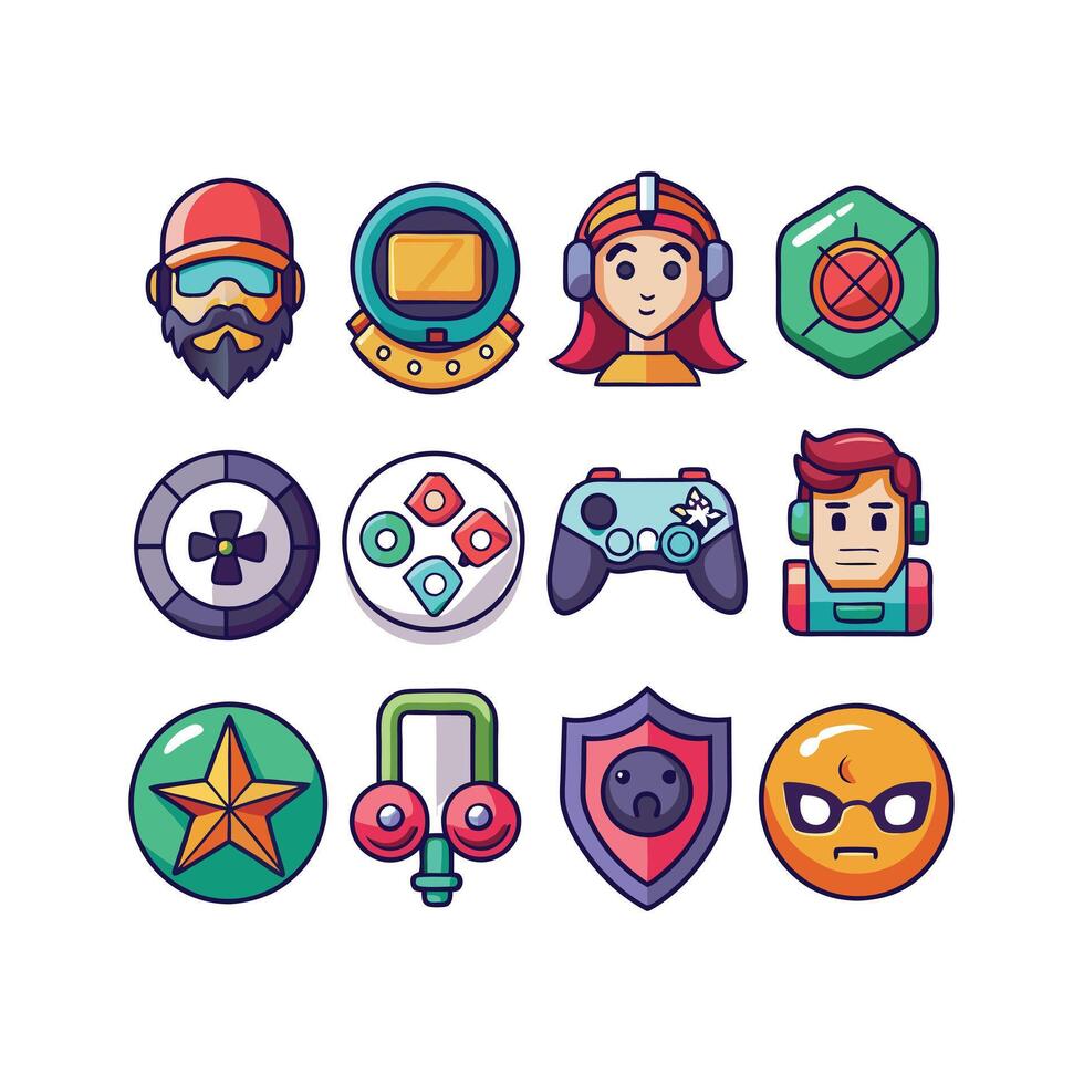 Gaming Icon Set Illustration vector