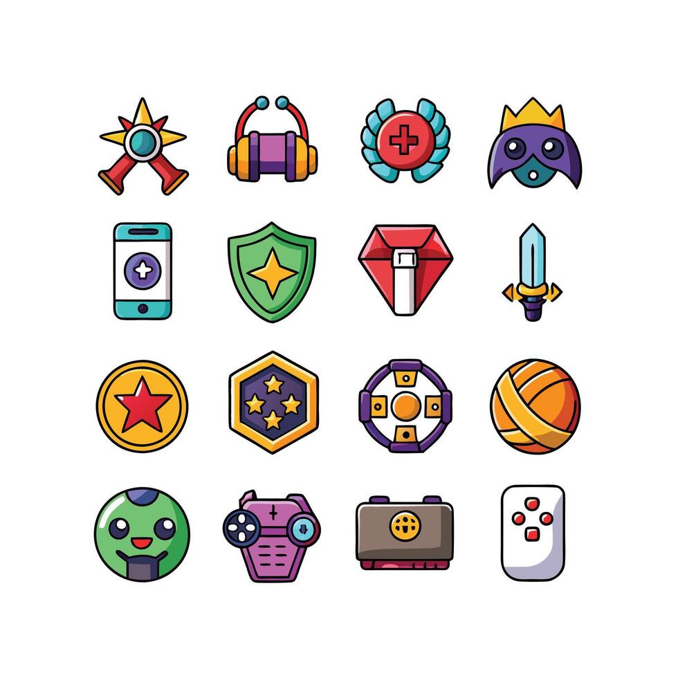 Gaming Icon Set Illustration vector