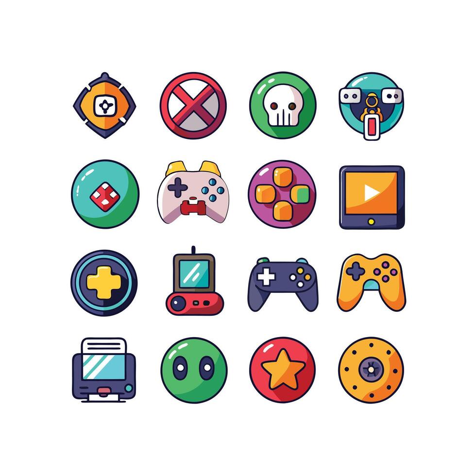 Gaming Icon Set Illustration vector