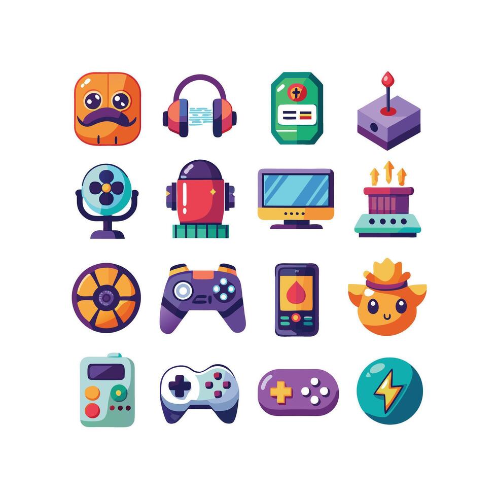 Gaming Icon Set Illustration vector