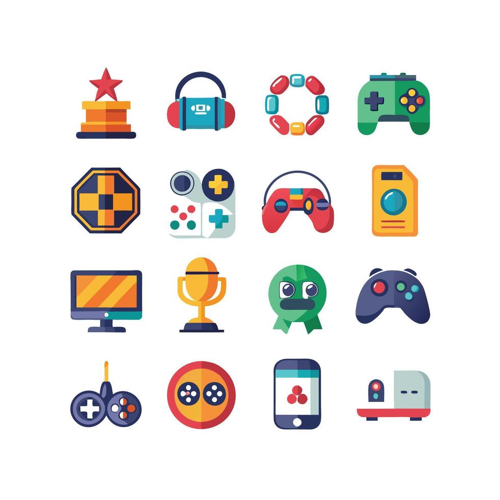 Gaming Icon Set Illustration vector