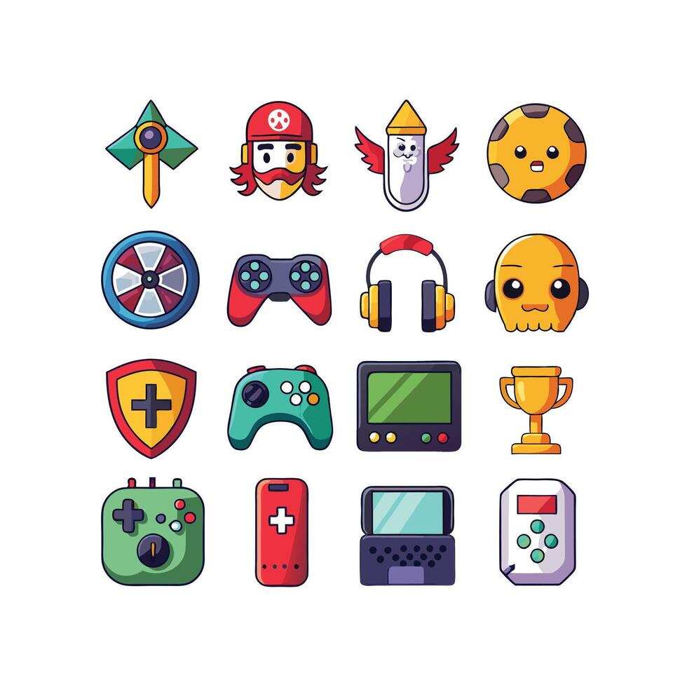 Gaming Icon Set Illustration vector