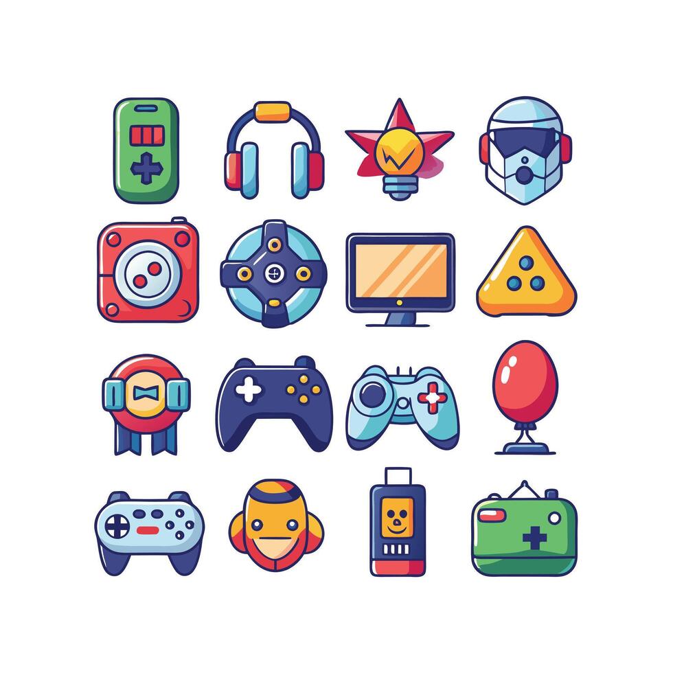 Gaming Icon Set Illustration vector