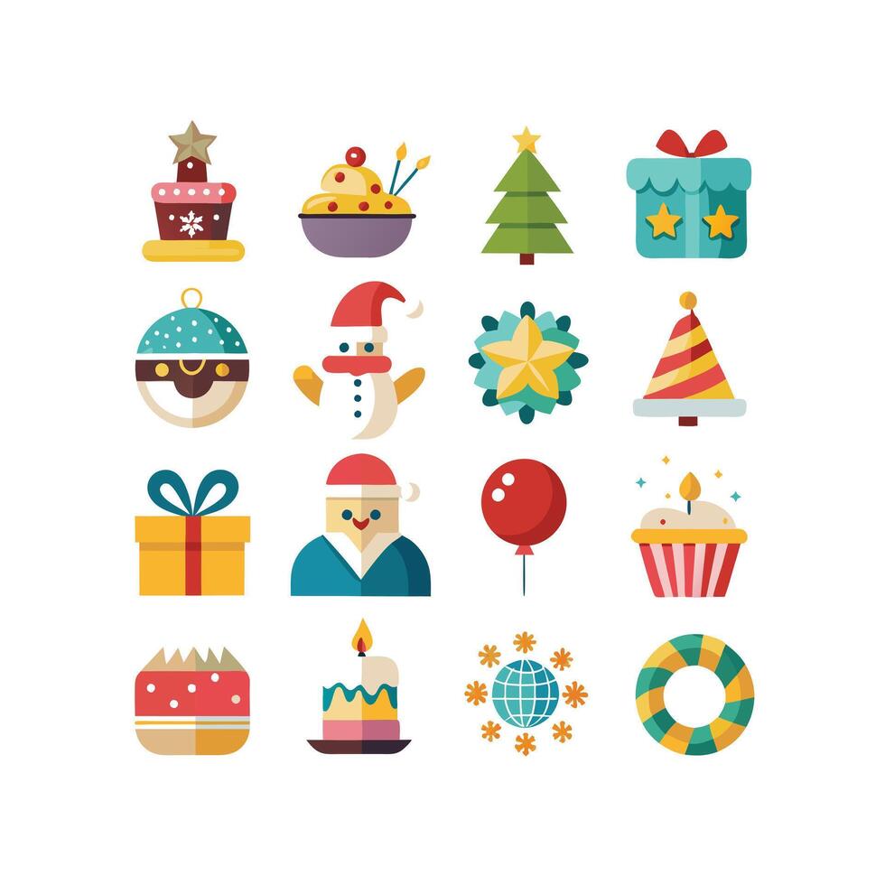Holiday and Event Icon Set Collection Illustration vector