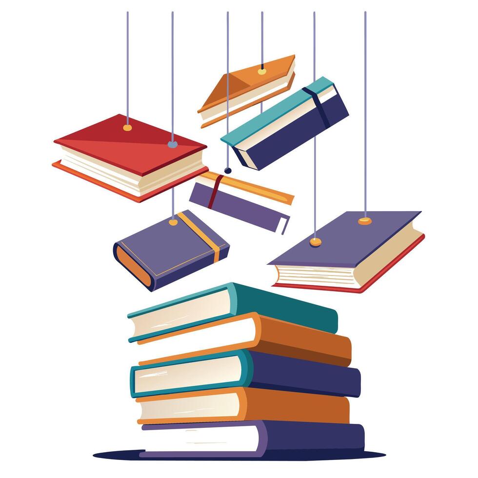 Book stack Illustration concept vector