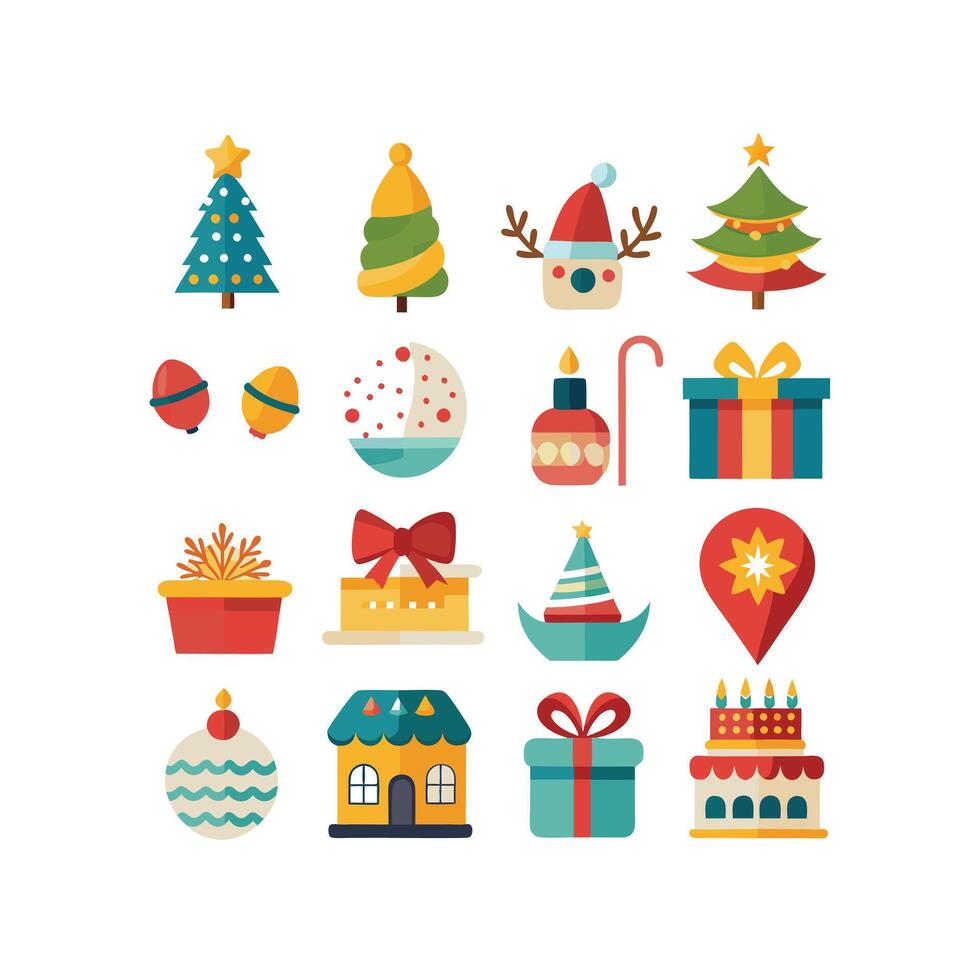 Holiday and Event Icon Set Collection Illustration vector