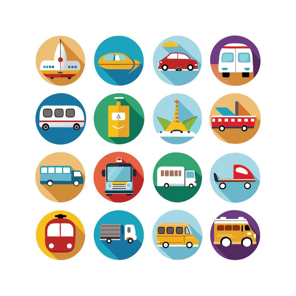 Transportation Icon Set Collection Illustration vector