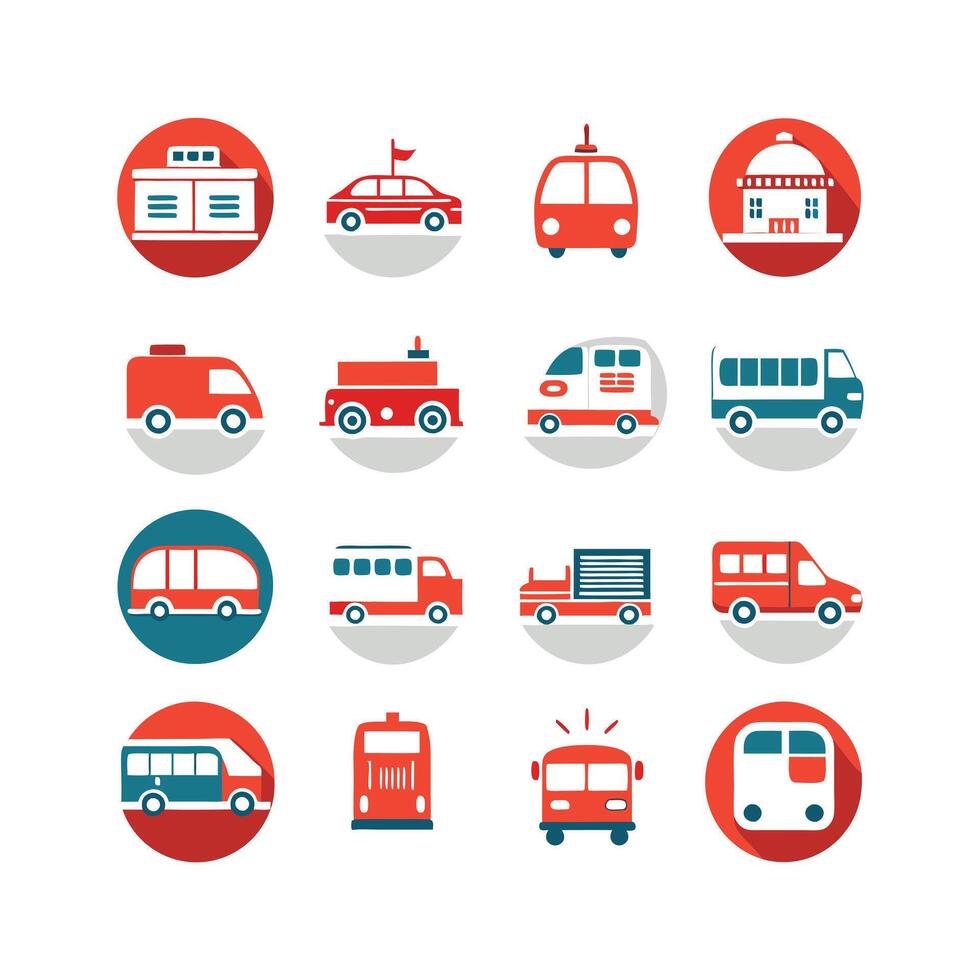 Transportation Icon Set Collection Illustration vector