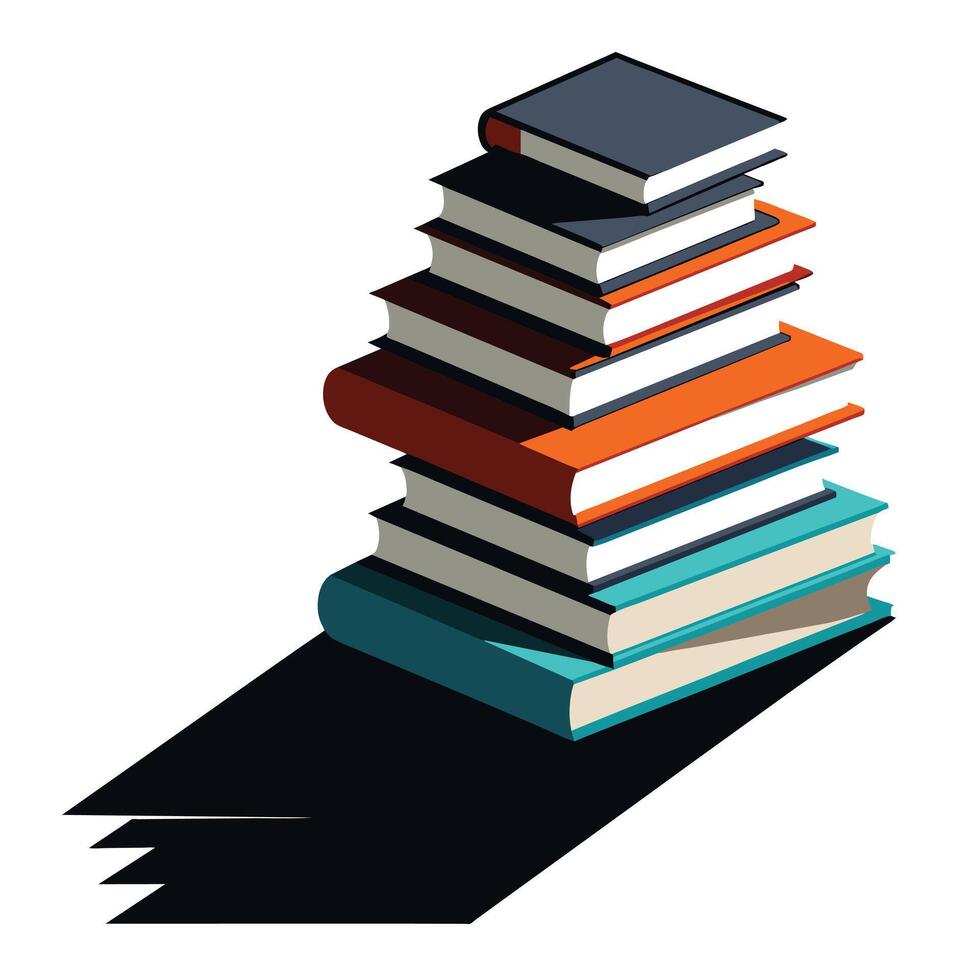 Book stack Illustration concept vector