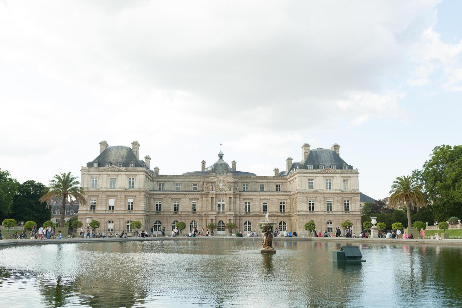 Paris France 02 June 2018 View of the Luxembourg palace, inside the public garden of the same name, one of the largest in Paris. photo