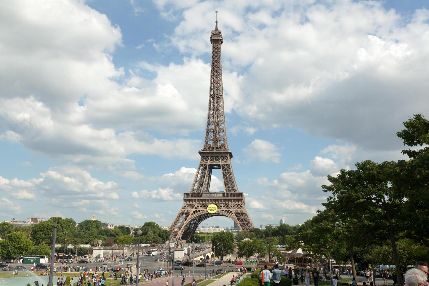 Paris France - 02 June 2018 View of the Eiffel Tower from Place de Trocadero. The Eiffel Tower was constructed from 1887-1889 as the entrance to the 1889 World photo