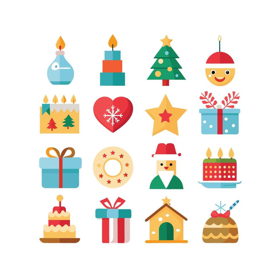 Holiday and Event Icon Set Collection Illustration vector