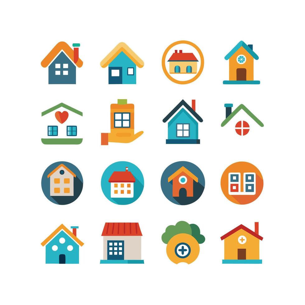 Home and Real Estate Icon Set Collection Illustration vector