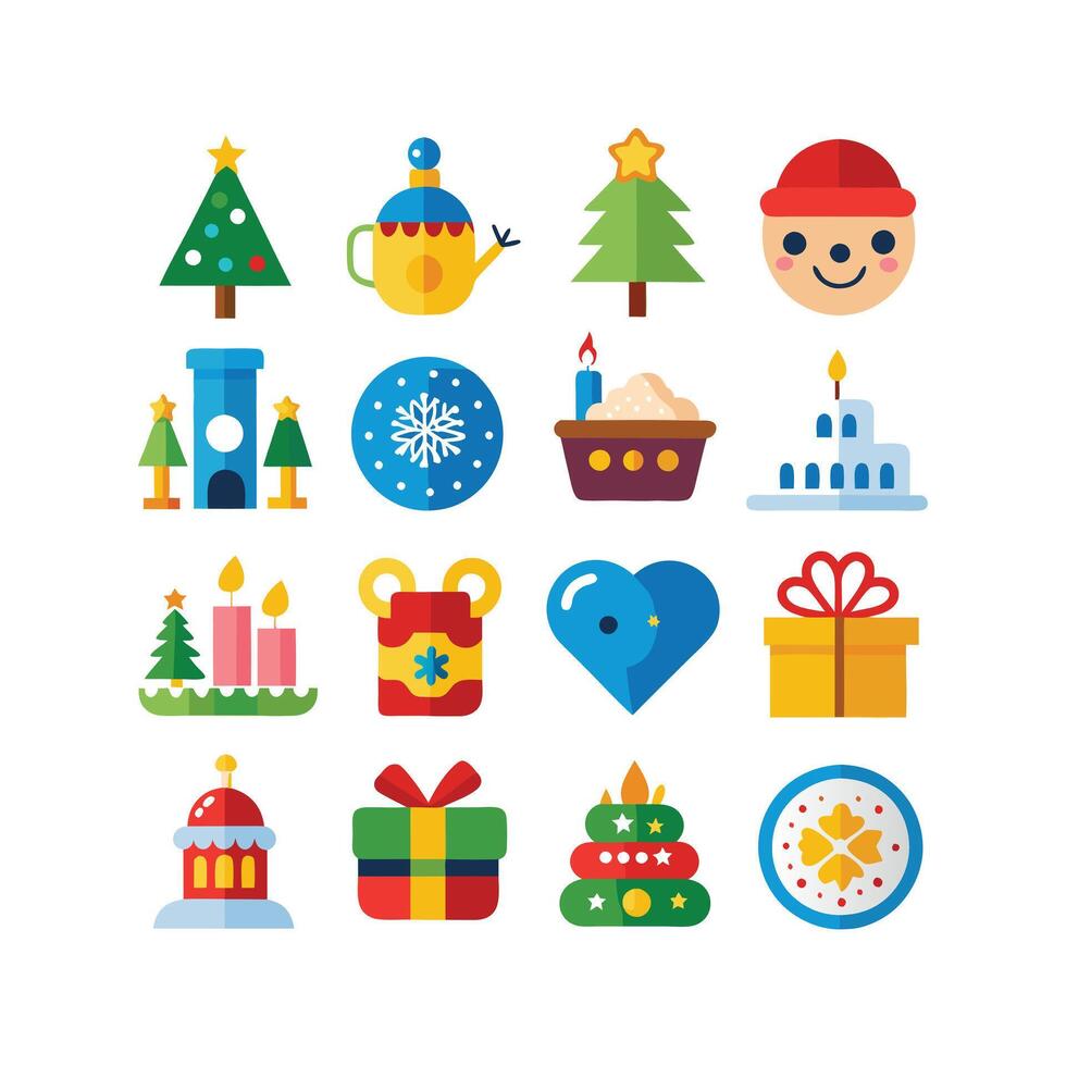 Holiday and Event Icon Set Collection Illustration vector