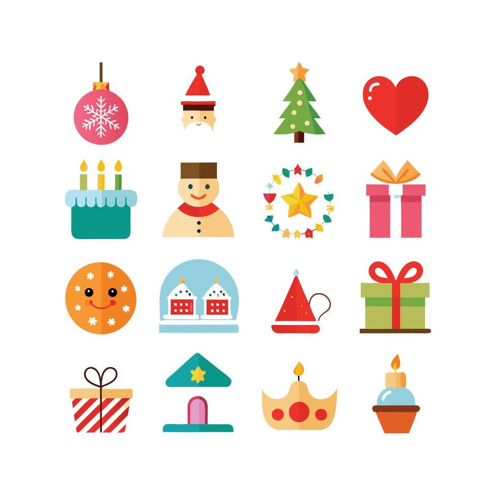 Holiday and Event Icon Set Collection Illustration vector