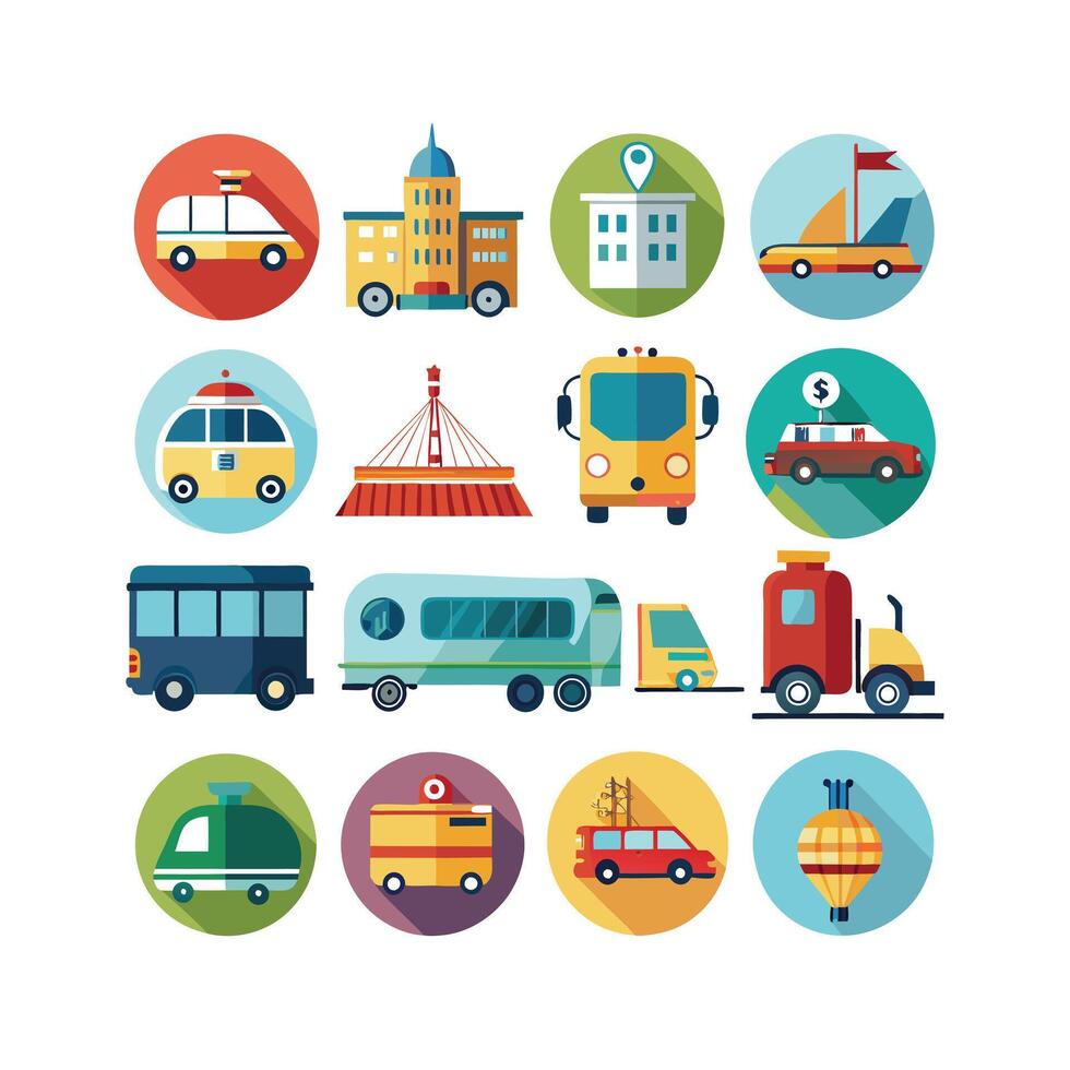 Transportation Icon Set Collection Illustration vector