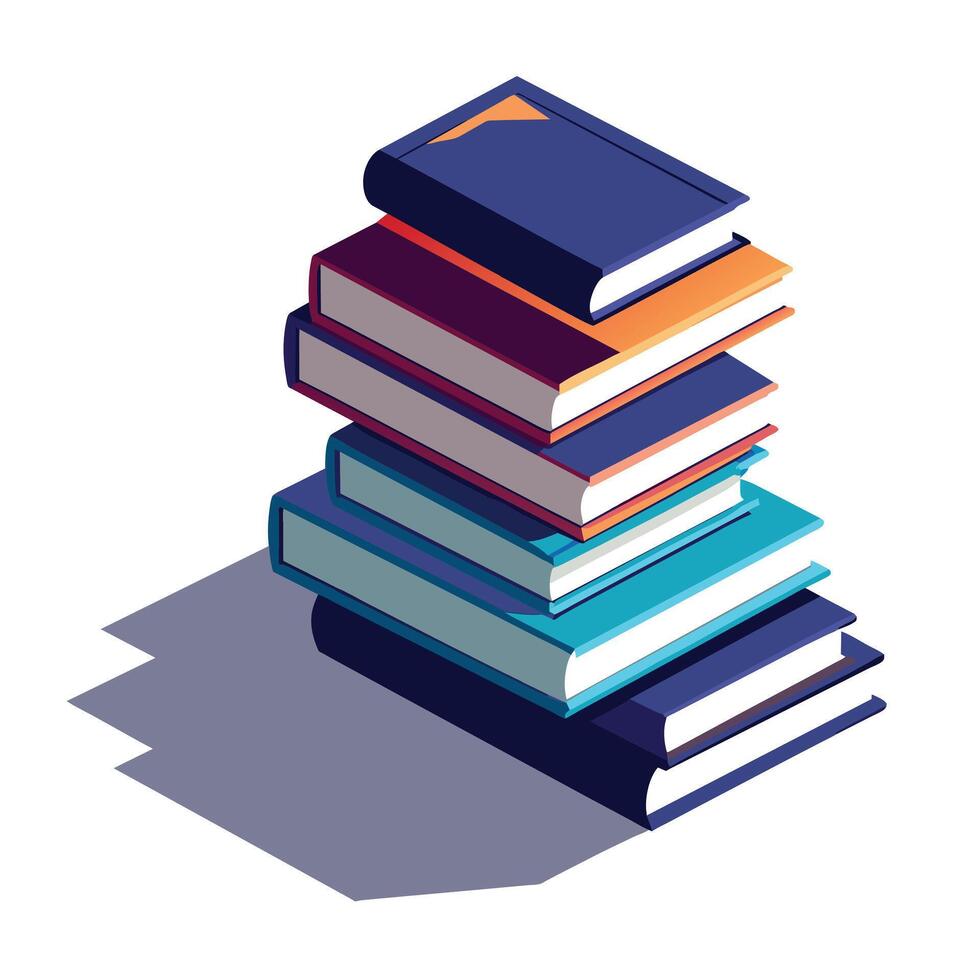 Book stack Illustration concept vector