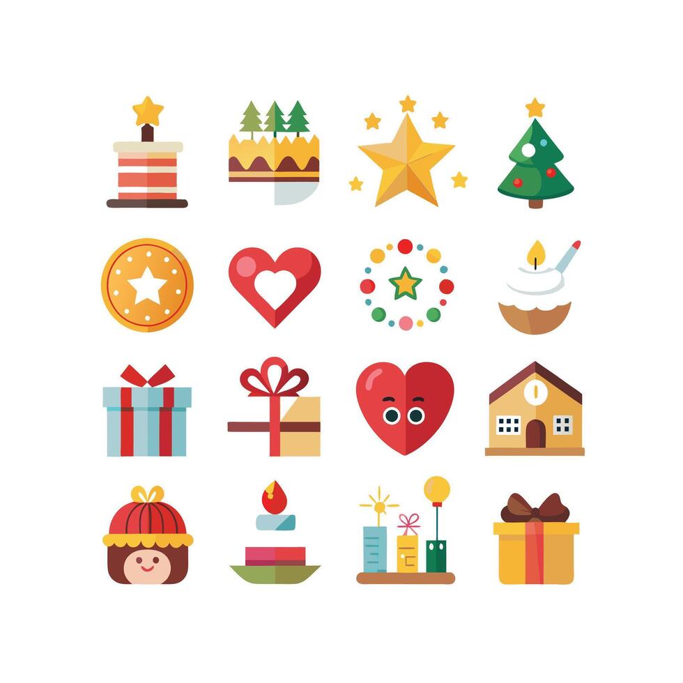 Holiday and Event Icon Set Collection Illustration vector