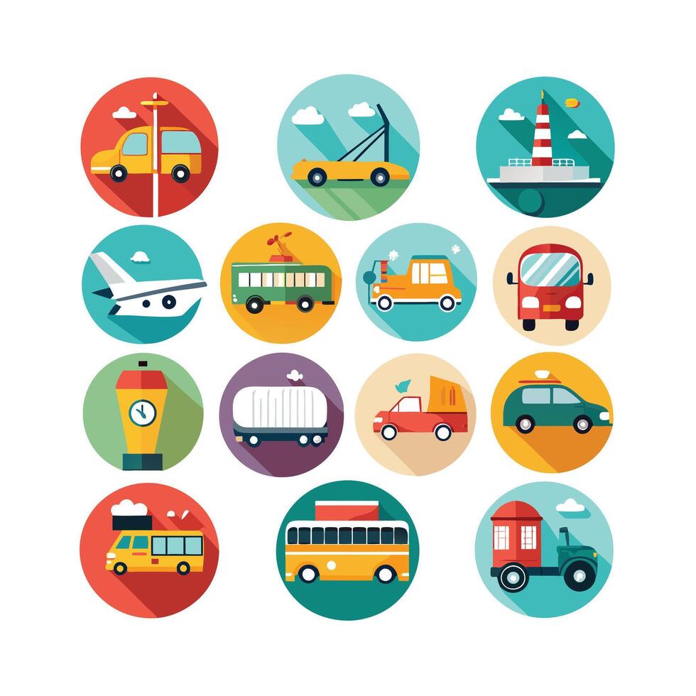 Transportation Icon Set Collection Illustration vector