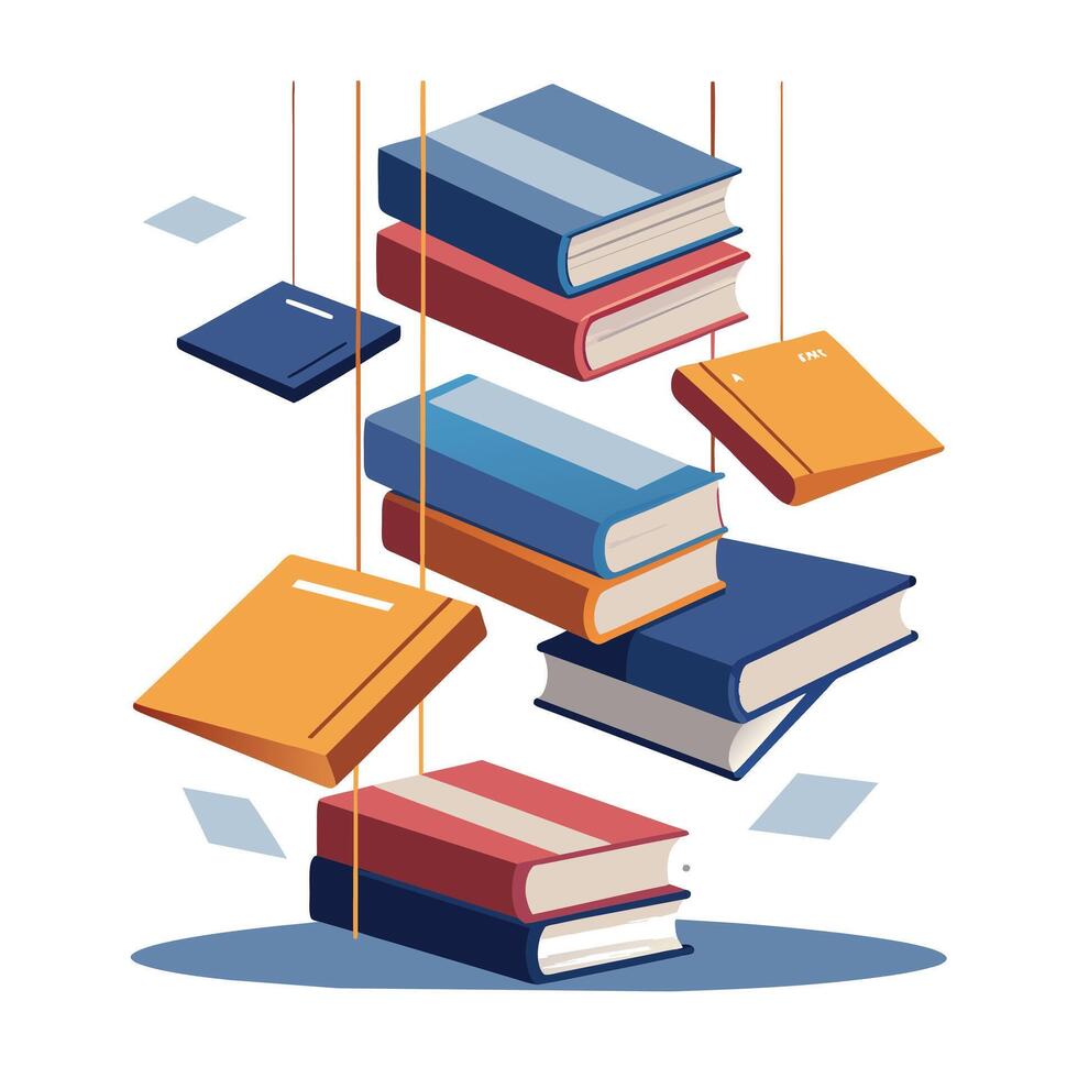 Book stack Illustration concept vector