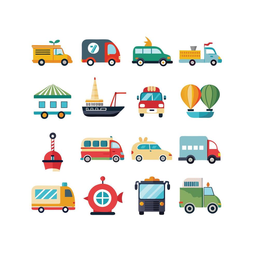 Transportation Icon Set Collection Illustration vector