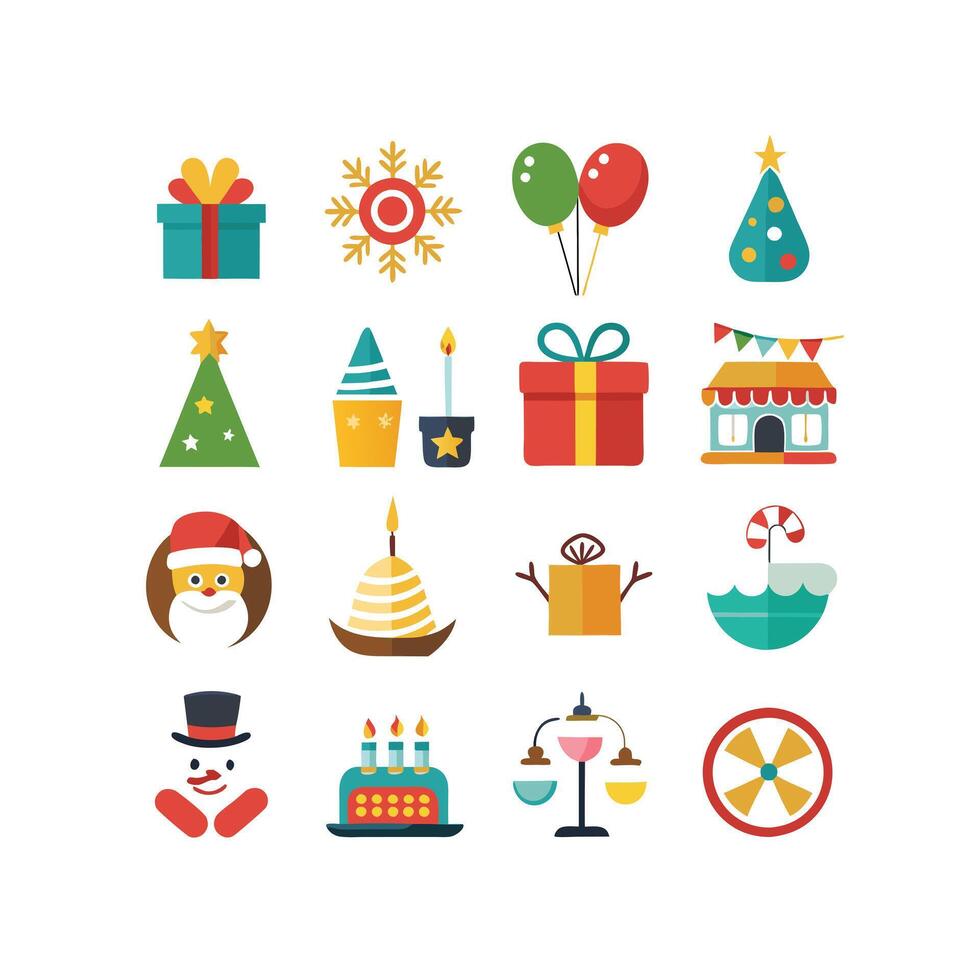 Holiday and Event Icon Set Collection Illustration vector