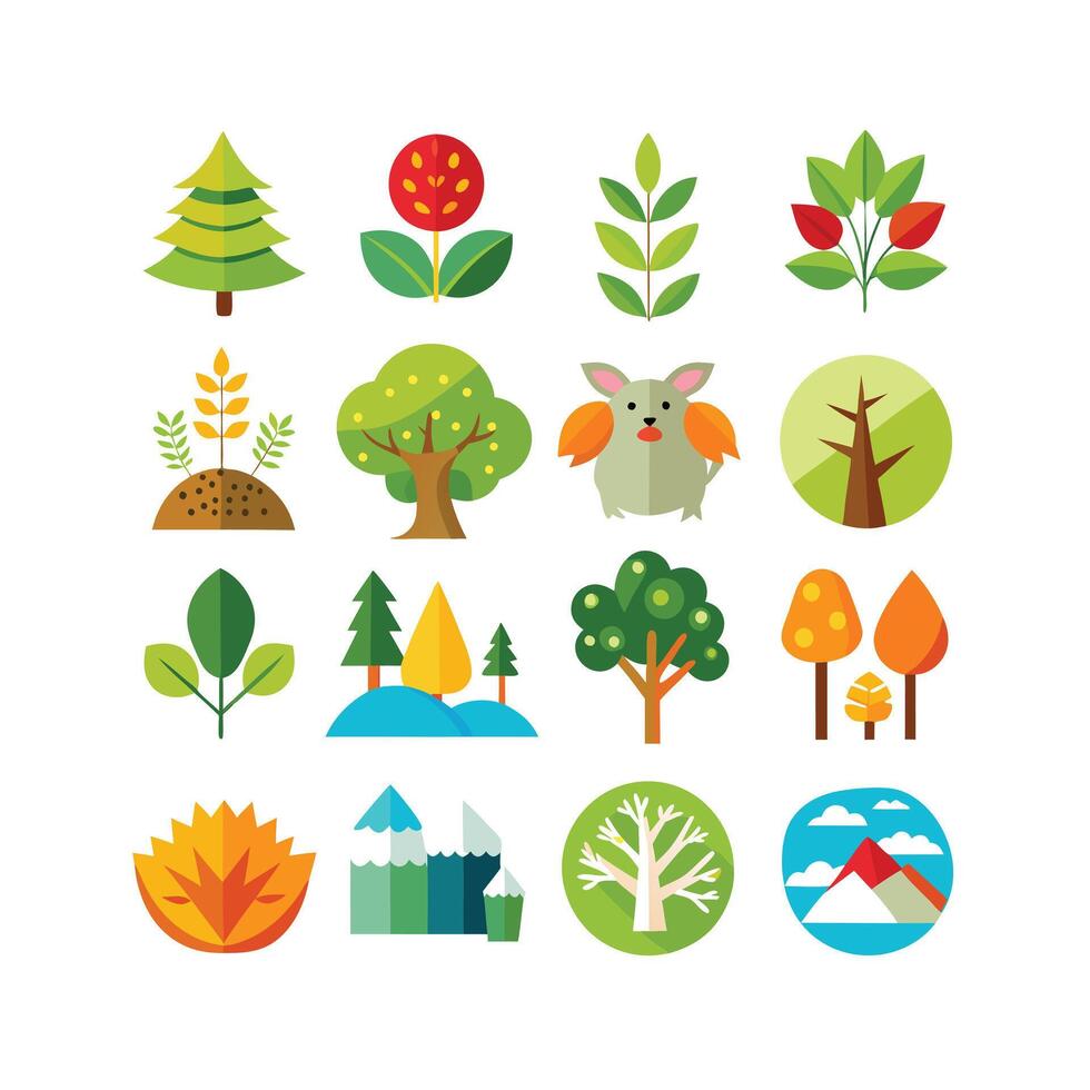 Nature Icon Set Collection Illustration vector