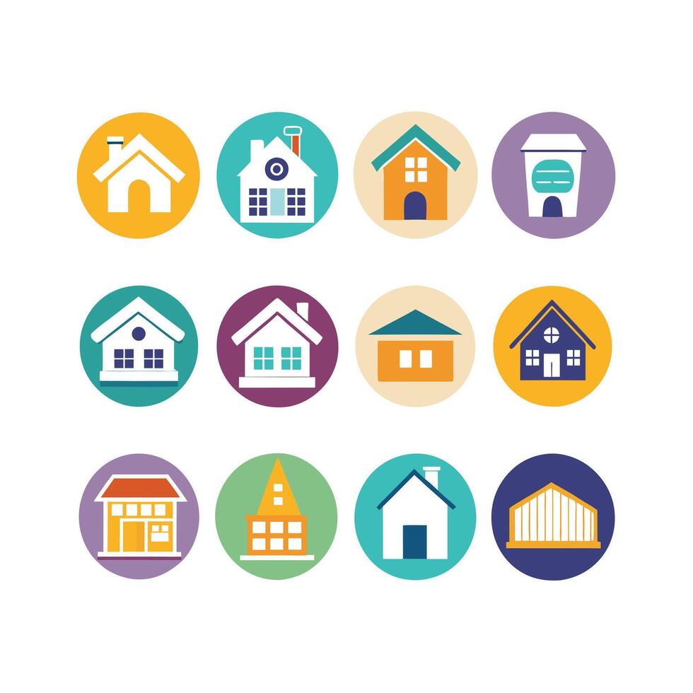 Home and Real Estate Icon Set Collection Illustration vector