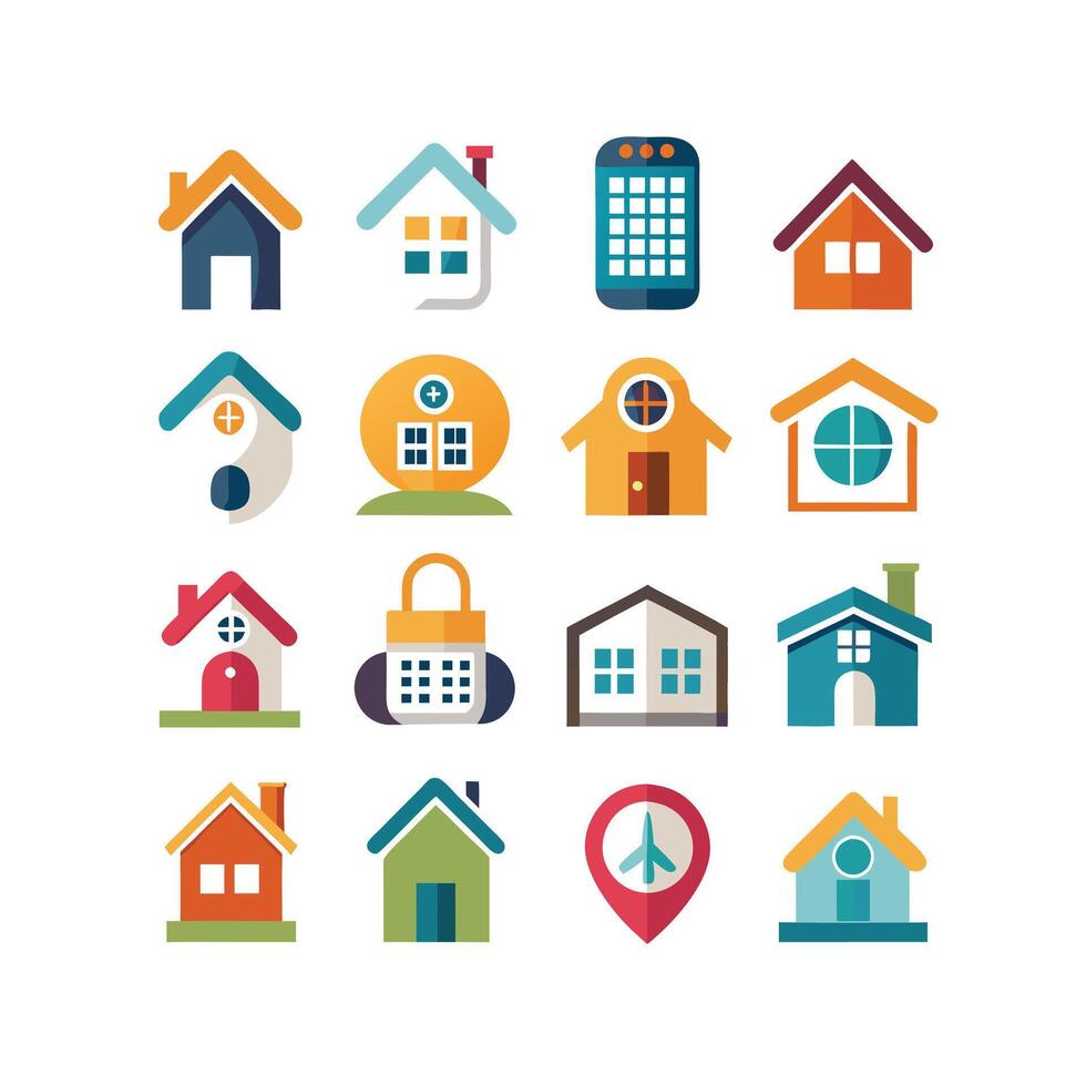 Home and Real Estate Icon Set Collection Illustration vector