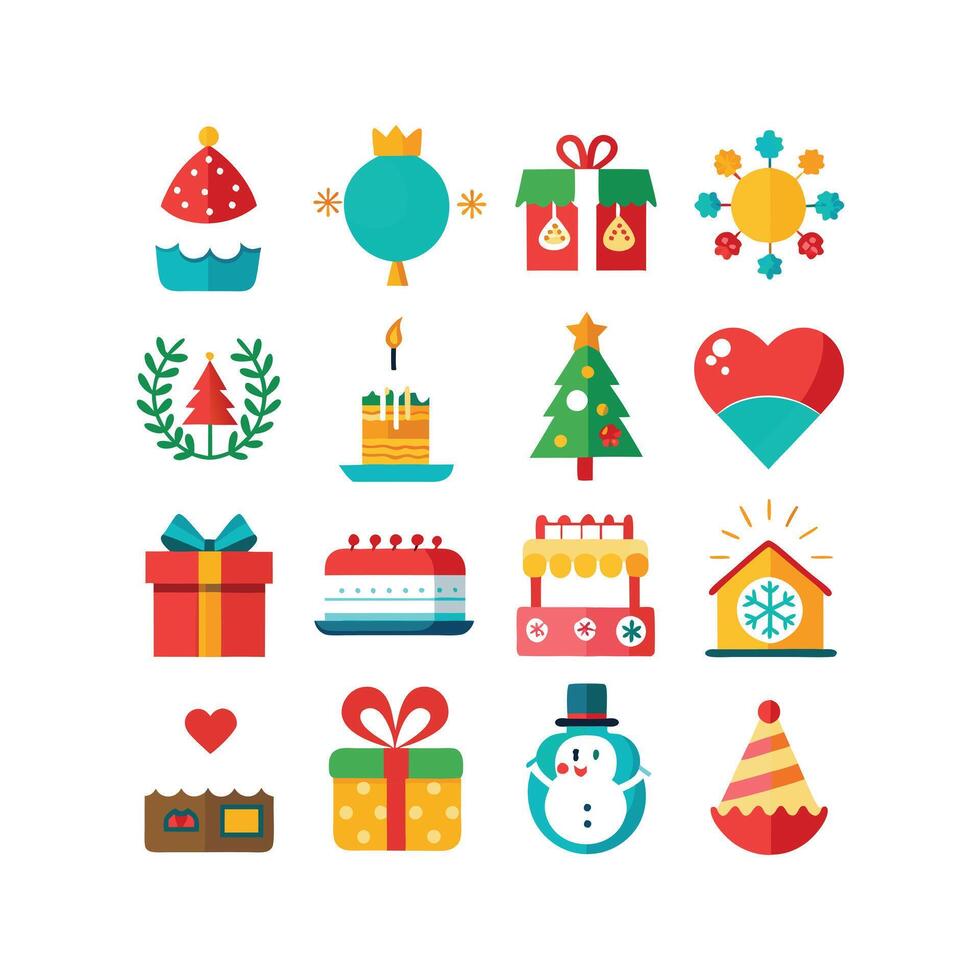 Holiday and Event Icon Set Collection Illustration vector