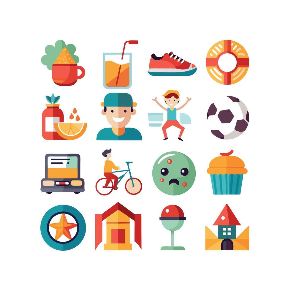 Lifestyle and Leisure Icon Set Collection Illustration vector