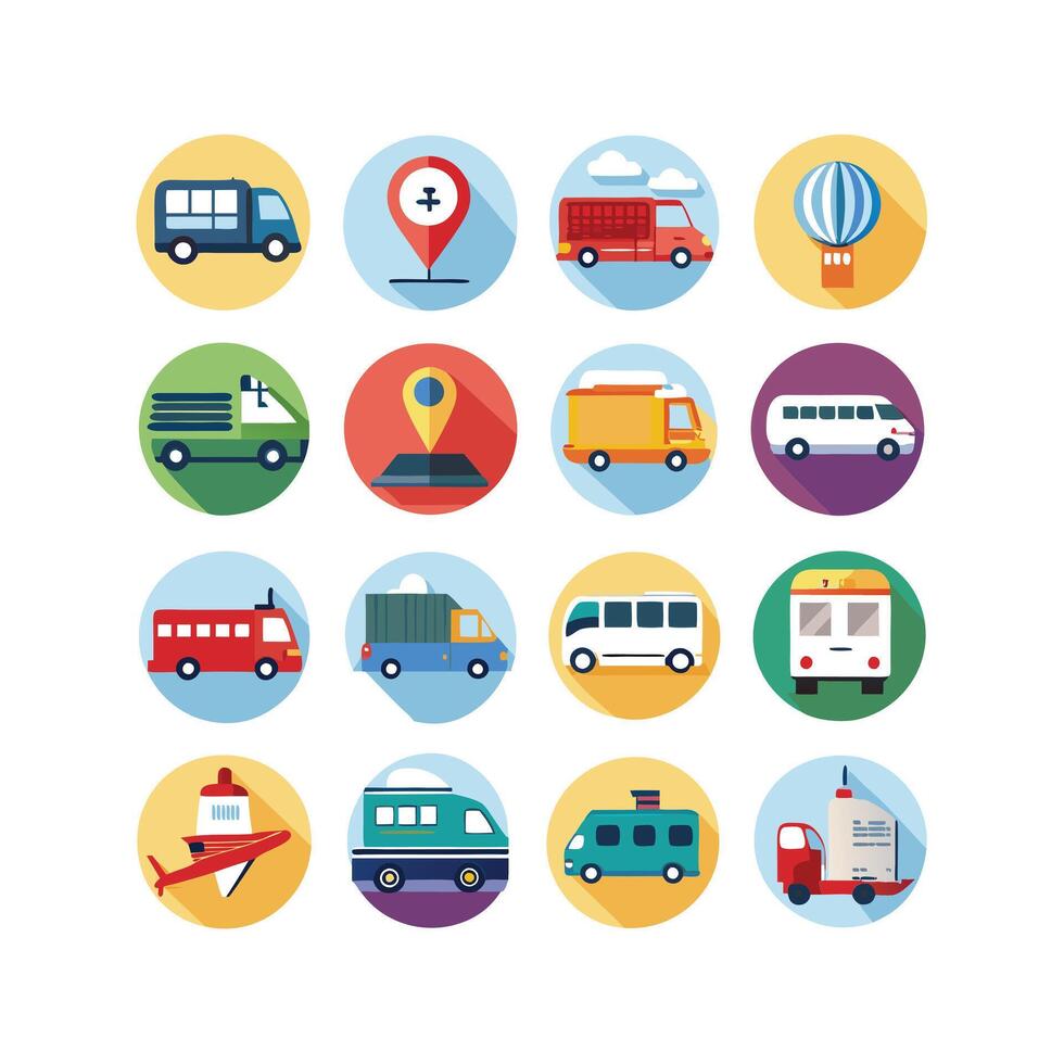 Transportation Icon Set Collection Illustration vector