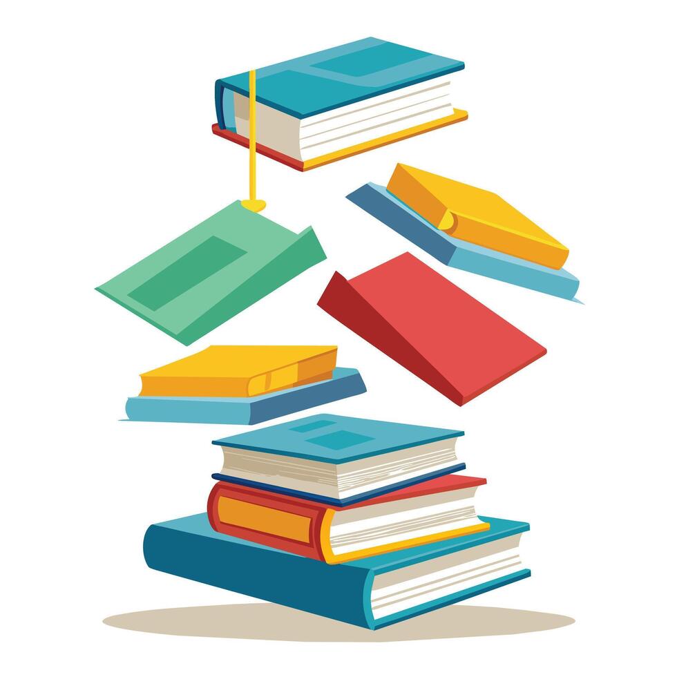 Book stack Illustration concept vector