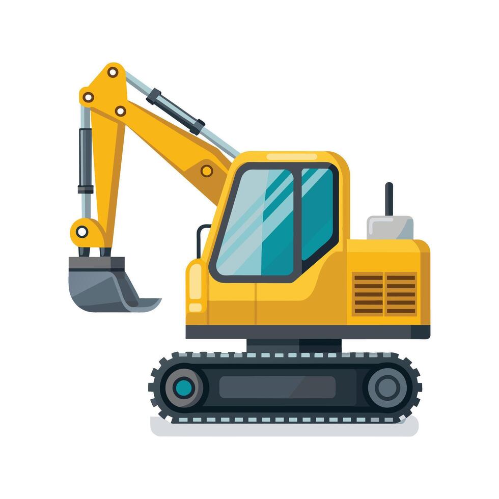 Realistic Construction Excavator illustration vector