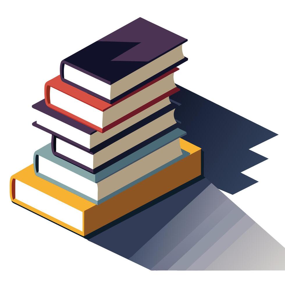 Book stack Illustration concept vector