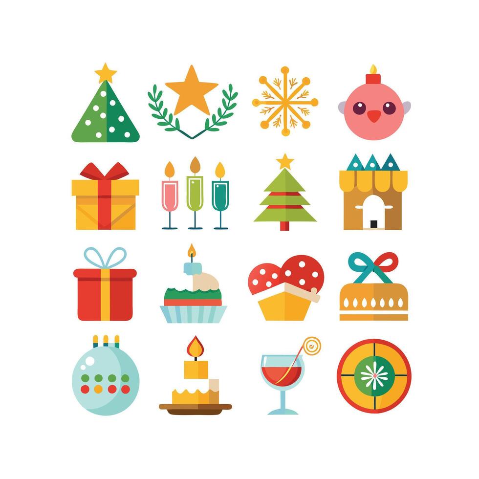 Holiday and Event Icon Set Collection Illustration vector